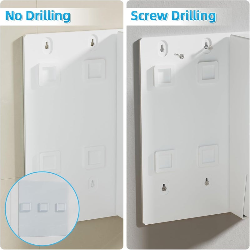 VITVITI Shampoo and Conditioner Dispenser for Shower, Refillable Shower Soap Dispensers 3 Chamber Wall Mounted, 10.2 OZ No Drill Plastic Shower/Body Wash Bottles for Bathroom (White) - Image 5